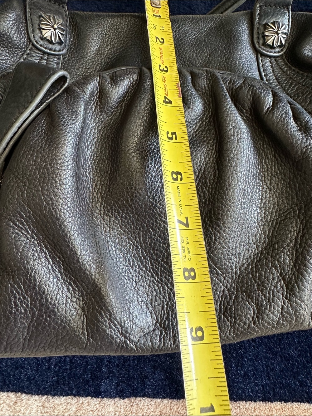 b. makowsky Black Leather Double-Handle Shoulder Bag - Picture 8 of 11
